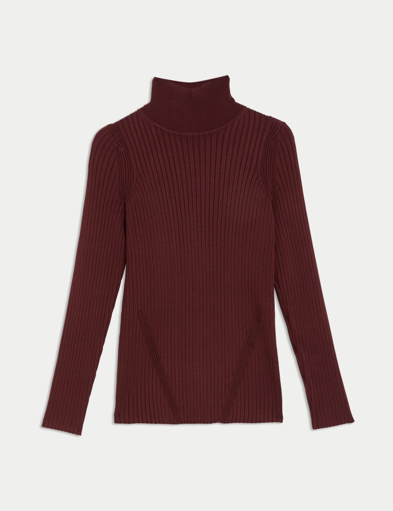 Ribbed Roll Neck Jumper