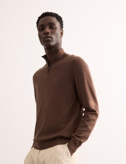 Merino Wool Rich with Silk Zip Up Jumper