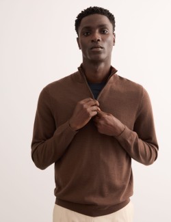 Merino Wool Rich with Silk Zip Up Jumper