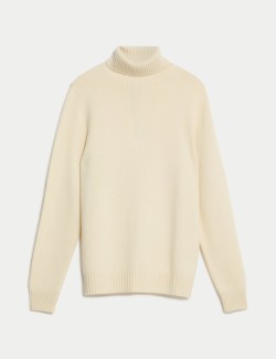 Pure Undyed Cashmere Roll Neck Jumper