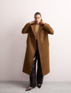 Pure Wool Double Breasted Cocoon Coat