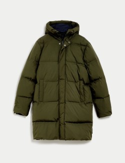 Feather and Down Hooded Puffer Jacket with Stormwear™