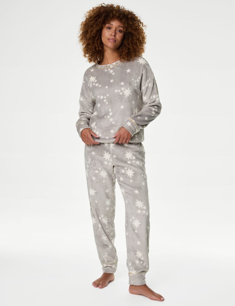 Fleece Printed Pyjama Set