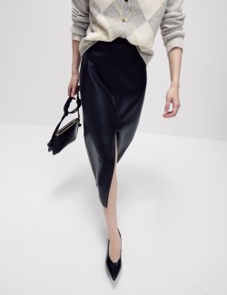 Leather Look Midaxi Pencil Skirt