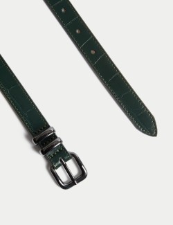 Leather Lizard Effect Slim Jeans Belt