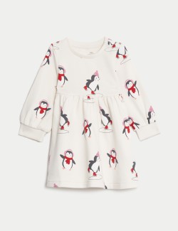 Cotton Rich Penguin Dress (0-3 Yrs)