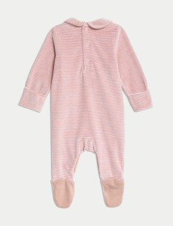 Velour Striped Bear Sleepsuit (0-12 Mths)