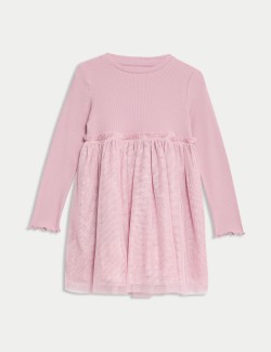 Cotton Rich Tulle Glitter Dress (1-8 Yrs)