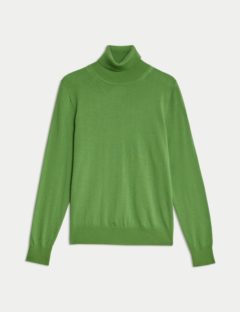 Pure Merino Wool Roll Neck Jumper