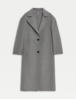 Wool Blend Longline Tailored Coat