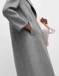 Wool Blend Longline Tailored Coat