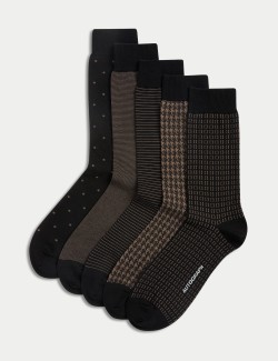 5pk Assorted Modal Pima Cotton Blend Socks