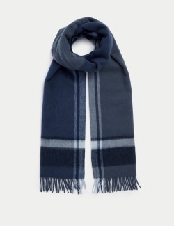 Merino Wool Checked Scarf