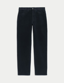 Straight Fit Italian Moleskin 5 Pocket Trousers