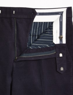 Tapered Fit Moleskin Flat Front Chinos