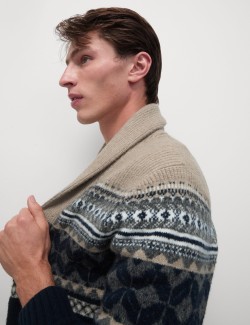 Fair Isle Shawl Collar Cardigan