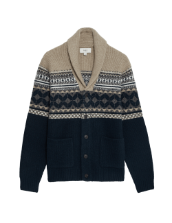 Fair Isle Shawl Collar Cardigan