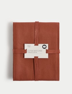 Set of 4 Cotton Rich Napkins with Linen