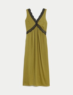 V-Neck Midaxi Slip Dress