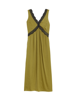 V-Neck Midaxi Slip Dress