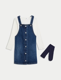 3pc Denim Pinafore Outfit (2-8 Yrs)