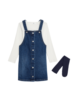 3pc Denim Pinafore Outfit (2-8 Yrs)