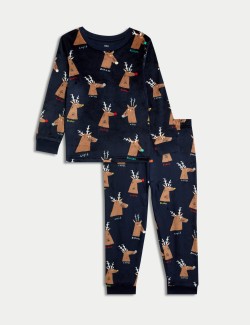 Velour Reindeer Pyjamas (1-8 Yrs)