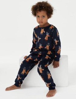 Velour Reindeer Pyjamas (1-8 Yrs)