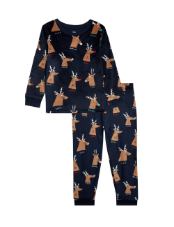 Velour Reindeer Pyjamas (1-8 Yrs)