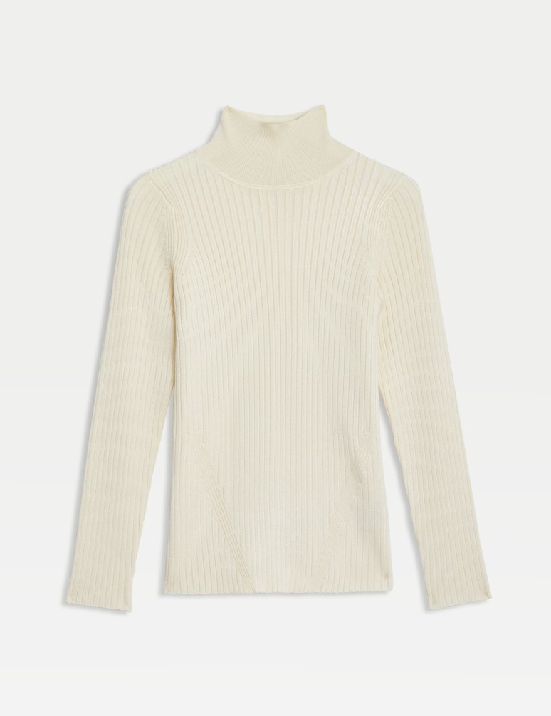 Ribbed Roll Neck Jumper