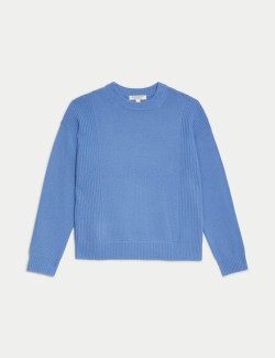 Merino Wool Textured Cable Knit Jumper