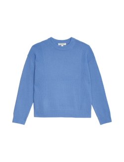 Merino Wool Textured Cable Knit Jumper