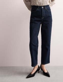 Mid Rise Straight Leg Jeans