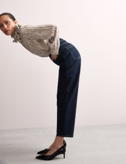 Mid Rise Straight Leg Jeans