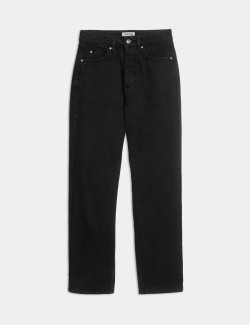 Mid Rise Straight Leg Jeans