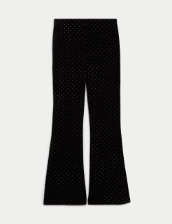 Velvet Studded Flared Leggings (6-16 Yrs)