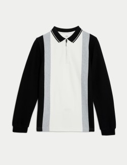 Pure Cotton Striped Polo Shirt (6-16 Yrs)