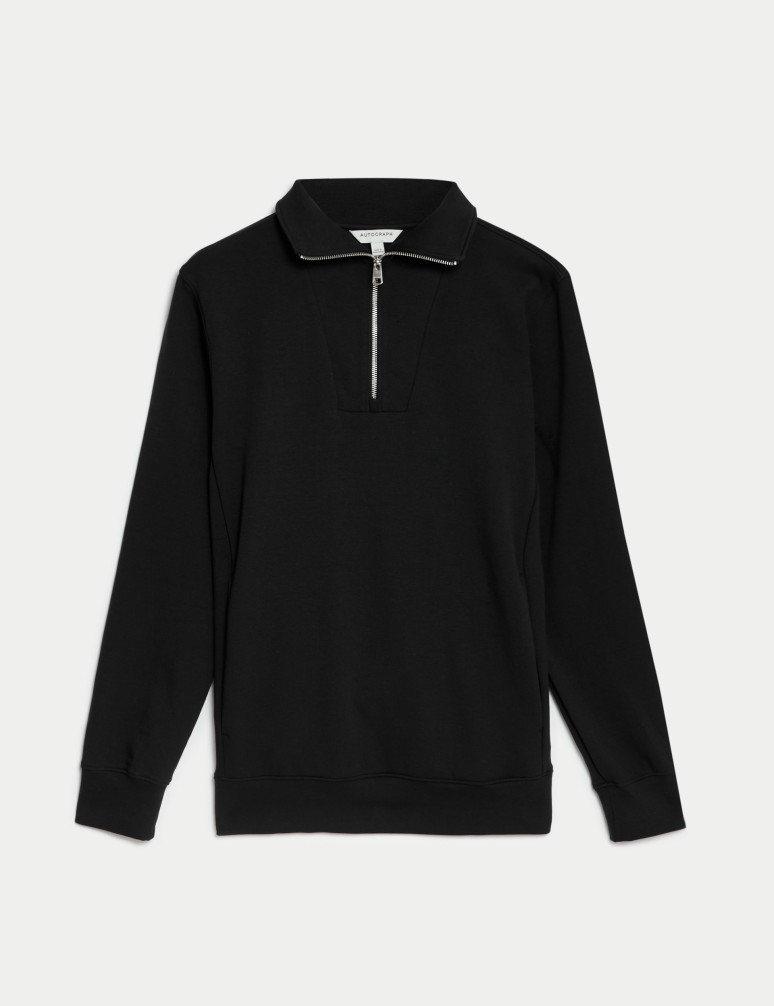 Cotton Rich Half Zip Sweatshirt