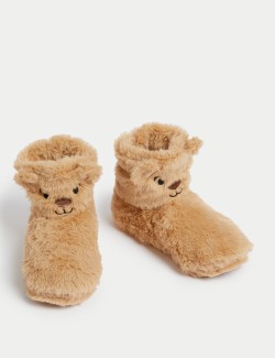 Faux Fur Spencer Bear™ Slipper Boots