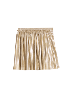 Metallic Shimmer Plisse Mini Skirt (2-8 Yrs)