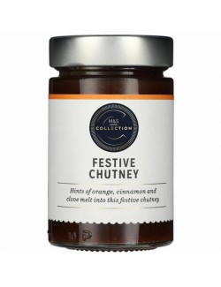 Kořeněné chutney s jablky, sušenými plody vinné révy, pomeranči a datlovou pastou