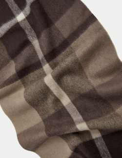 Pure Merino Wool Checked Scarf