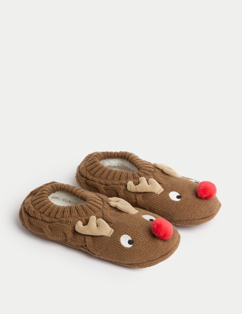 Reindeer Slipper Socks