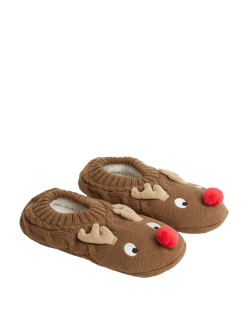 Reindeer Slipper Socks