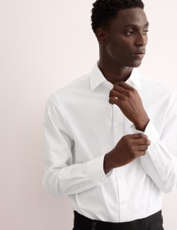 Tailored Fit Pure Cotton Texture Shirt