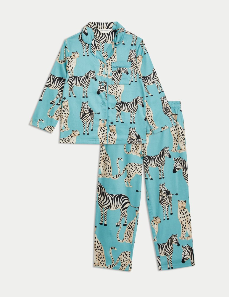 Kids' Zebra & Cheetah Family Christmas Pyjama Set (1-16 Yrs)