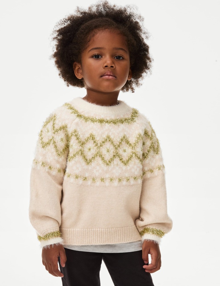 Sparkly Fair Isle Jumper (1-8 Yrs)