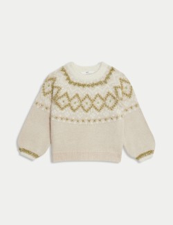 Sparkly Fair Isle Jumper (1-8 Yrs)