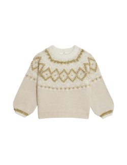 Sparkly Fair Isle Jumper (1-8 Yrs)