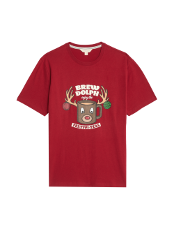 Pure Cotton Brewdolph Graphic Pyjama Top